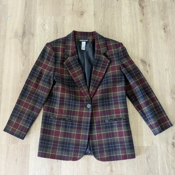 Savannah Jackets & Blazers - Vintage Savannah Wool Blend Blazer Tartan Plaid Blue, Red, Green,Tan, Preppy